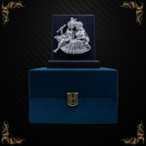 Radha Krishna on Swing (Table Top) 999 Pure Silver plating with Velvet Box