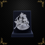 Radha Krishna on Swing (Table Top) 999 Pure Silver plating with Velvet Box