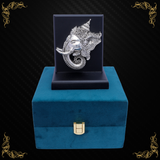 Ganesha on Table Top with velvet box 999 Pure Silver Plated.