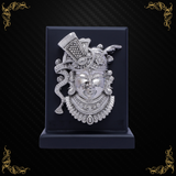 Shrinath Ji On Table Top with velvet box 999 Pure Silver Plated.