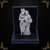 Radha Krishna On Table Top with velvet box 999 Pure Silver Plated.