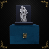 Radha Krishna On Table Top with velvet box 999 Pure Silver Plated.
