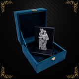 Radha Krishna On Table Top with velvet box 999 Pure Silver Plated.