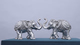 Elephant Pair with velvet box 999 Pure Silver Plated